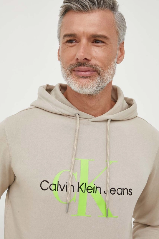 bézs Calvin Klein Jeans pamut melegítőfelső