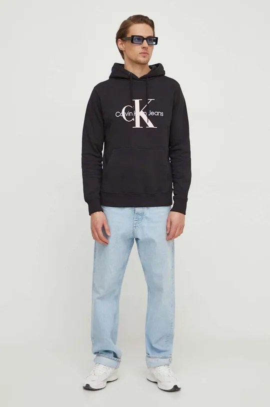 Calvin Klein Jeans felpa in cotone nero