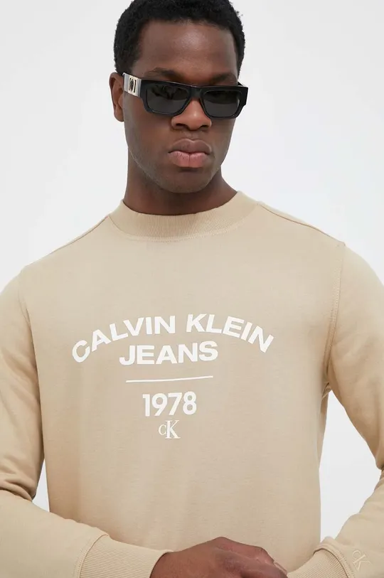 μπεζ Μπλούζα Calvin Klein Jeans Ανδρικά