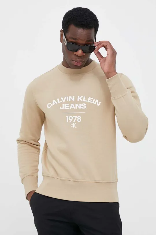 μπεζ Μπλούζα Calvin Klein Jeans