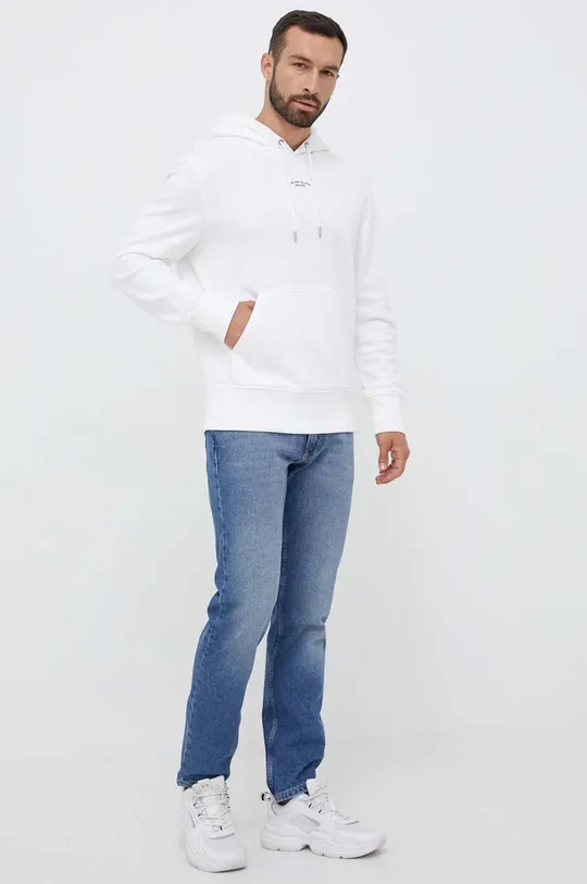 Βαμβακερή μπλούζα Calvin Klein Jeans λευκό