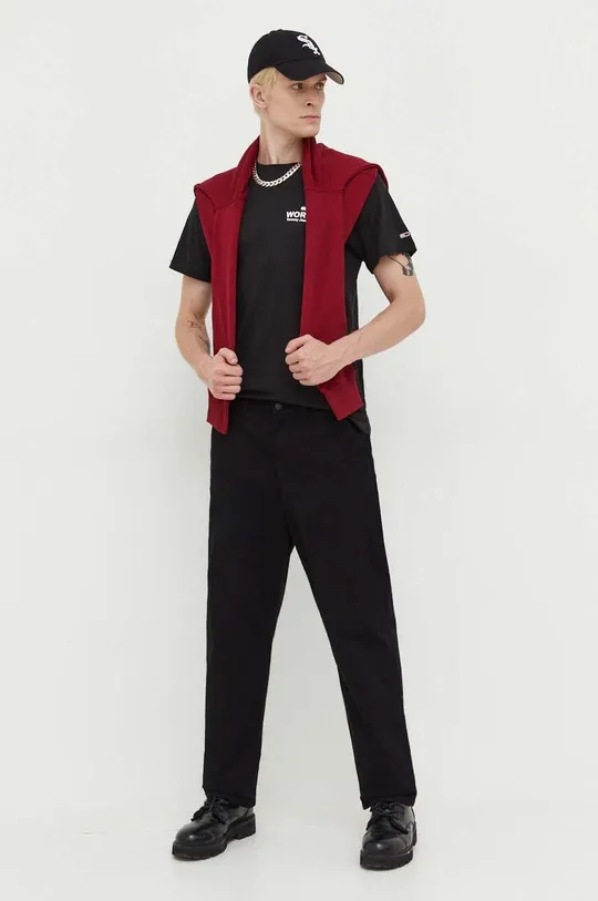 μπορντό Βαμβακερή μπλούζα Tommy Jeans
