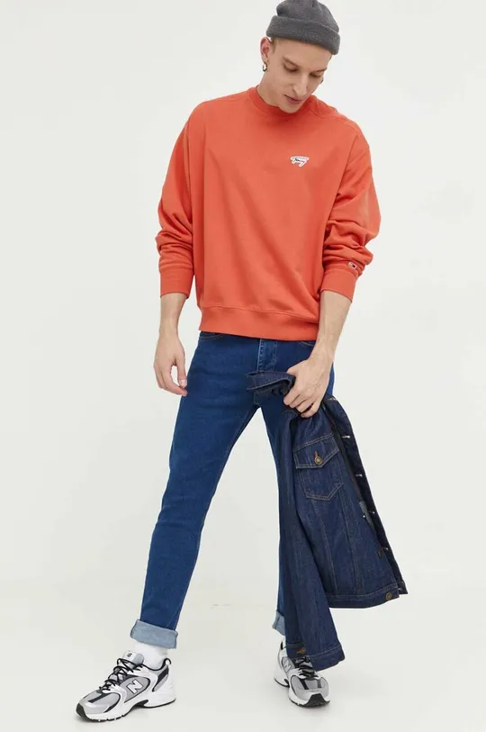 Tommy Jeans bluza pomarańczowy