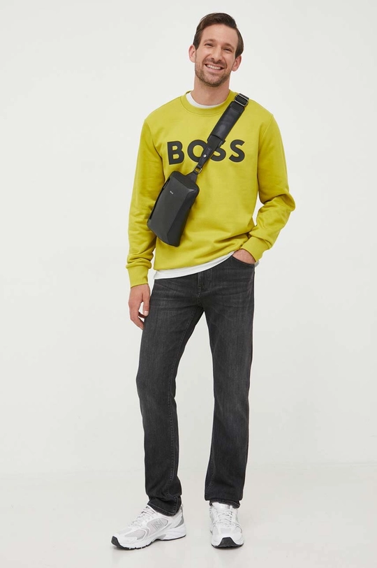 BOSS felpa in cotone verde