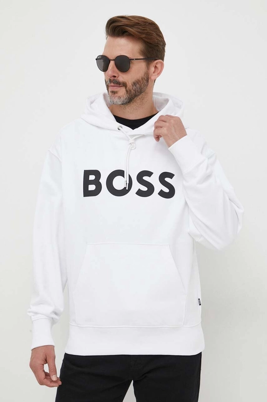 bianco BOSS felpa in cotone Uomo