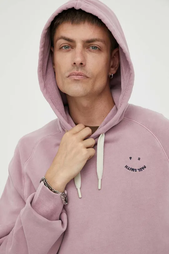 ροζ Βαμβακερή μπλούζα PS Paul Smith Ανδρικά