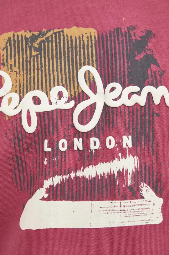 rózsaszín Pepe Jeans pamut melegítőfelső Melbourne