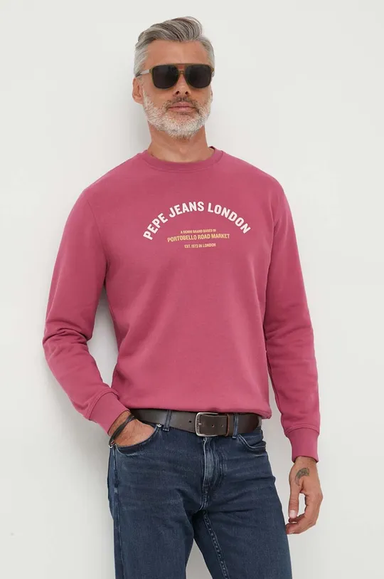 różowy Pepe Jeans bluza bawełniana Medley Męski