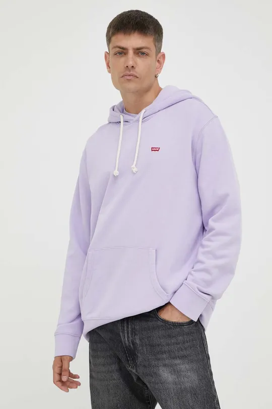 Bombažen pulover Levi's vijolična