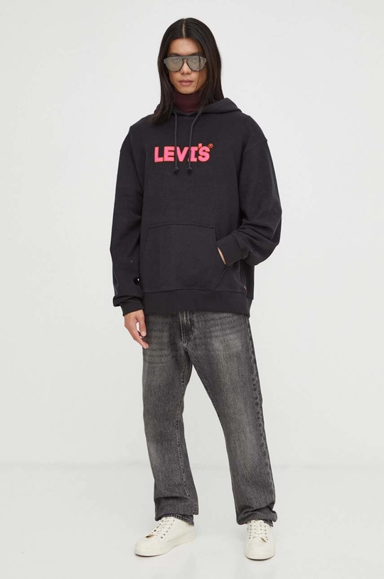 črna Bombažen pulover Levi's Moški