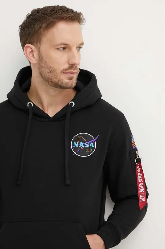 negru Alpha Industries bluză x Nasa Space Shuttle Hoody