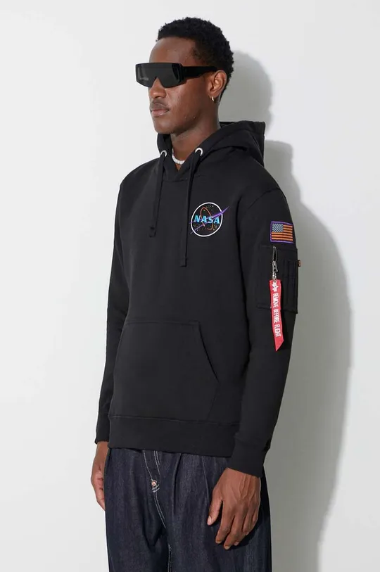 black Alpha Industries sweatshirt x Nasa Space Shuttle Hoody