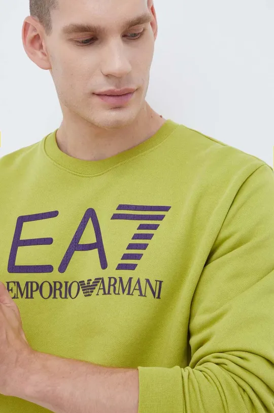 πράσινο Βαμβακερή μπλούζα EA7 Emporio Armani
