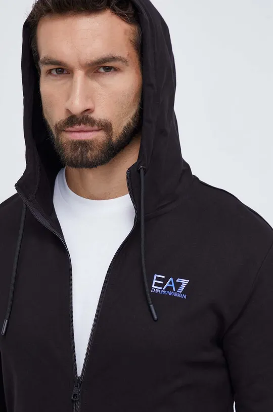 črna Bombažen pulover EA7 Emporio Armani