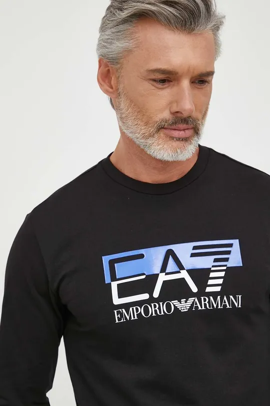 μαύρο Βαμβακερή μπλούζα EA7 Emporio Armani