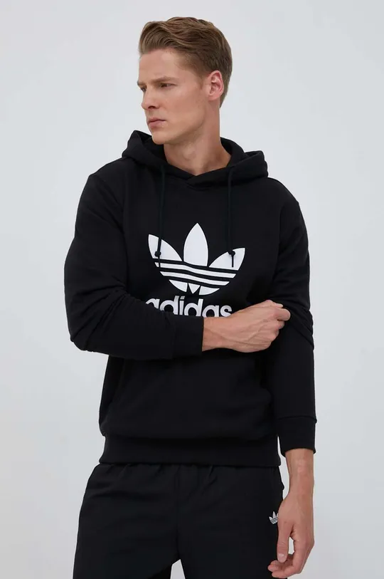 črna Bombažen pulover adidas Originals Moški
