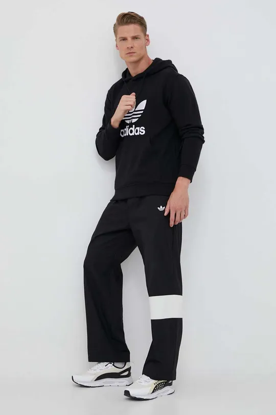 adidas Originals bluza bawełniana Classics Trefoil Hoodie czarny