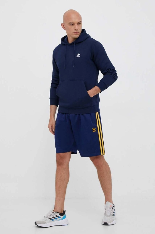 Mikina adidas Originals Trefoil Essentials Hoodie tmavomodrá