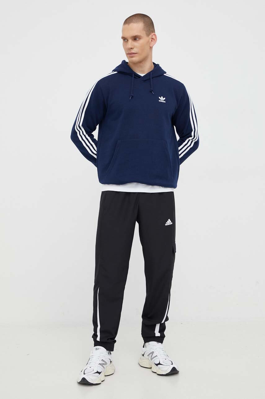 Кофта adidas Originals мужская цвет синий с капюшоном узор | ANSWEAR.ua