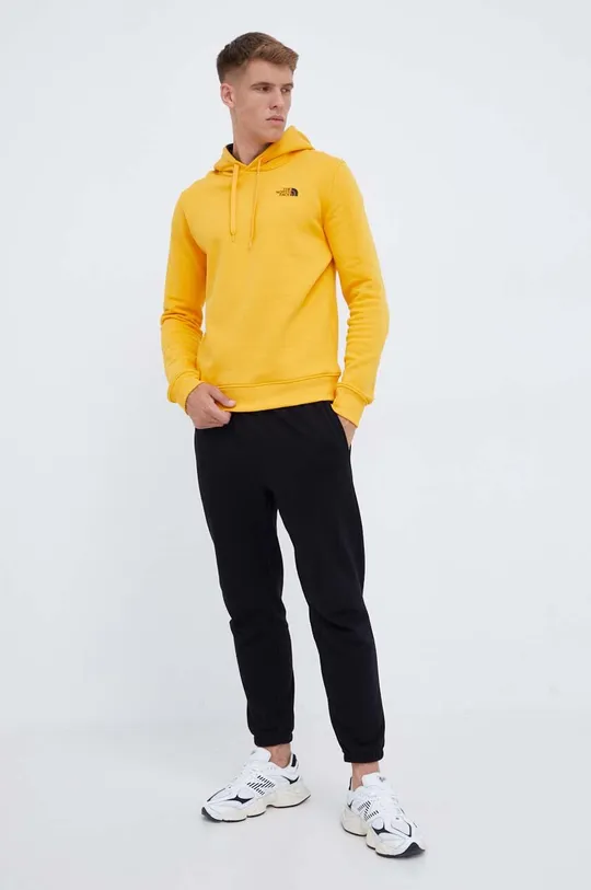 Βαμβακερή μπλούζα The North Face κίτρινο