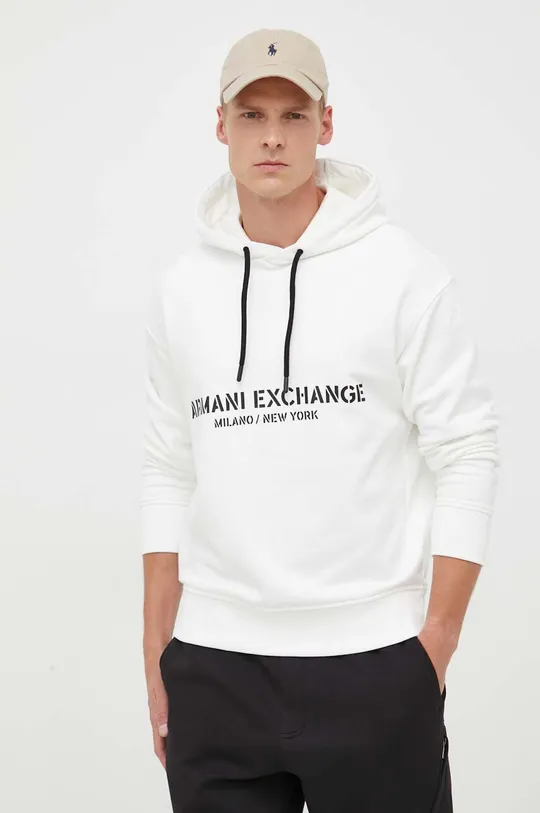 μπεζ Βαμβακερή μπλούζα Armani Exchange Ανδρικά