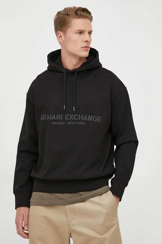 чорний Бавовняна кофта Armani Exchange Чоловічий