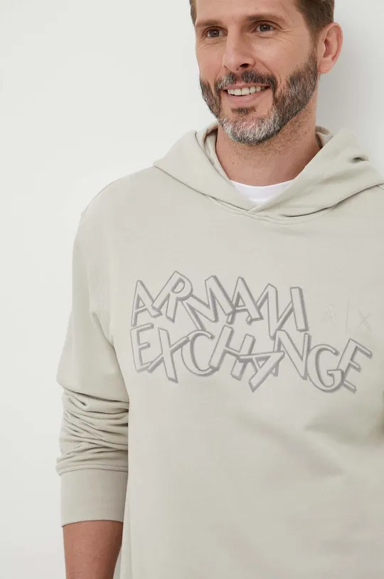μπεζ Βαμβακερή μπλούζα Armani Exchange
