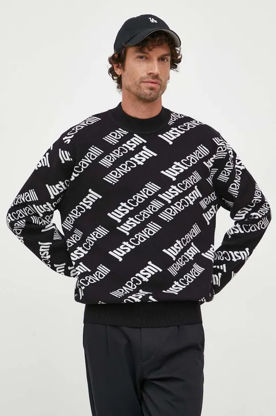 czarny Just Cavalli sweter Męski