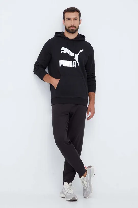 Bombažen pulover Puma črna