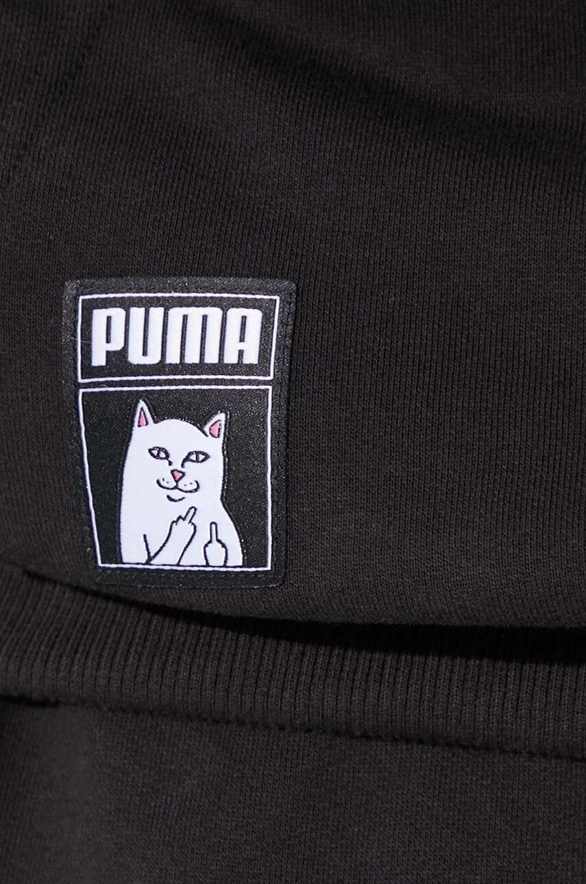Хлопковая кофта Puma PUMA X RIPNDIP мужская цвет чёрный с капюшоном с ...