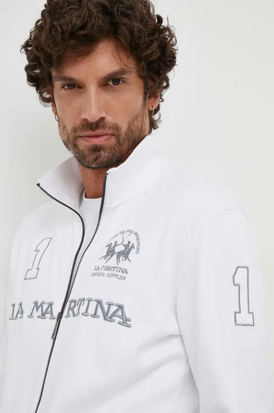 bela Bombažen pulover La Martina Moški