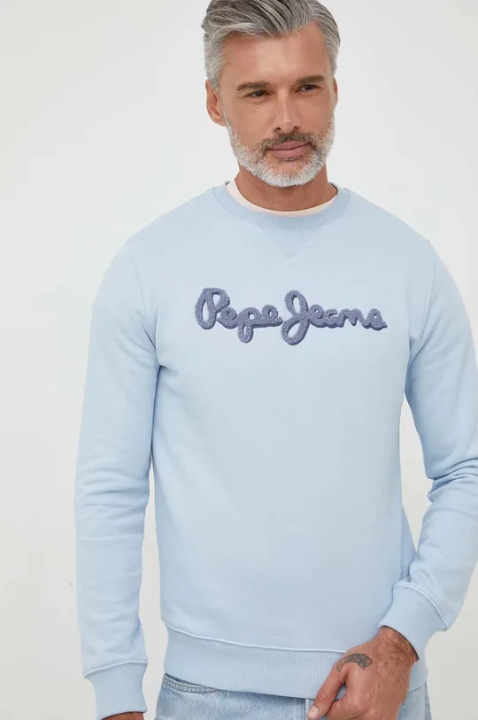 μπλε Βαμβακερή μπλούζα Pepe Jeans RYAN