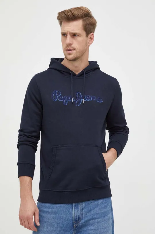 mornarsko modra Bombažen pulover Pepe Jeans Ryan Moški