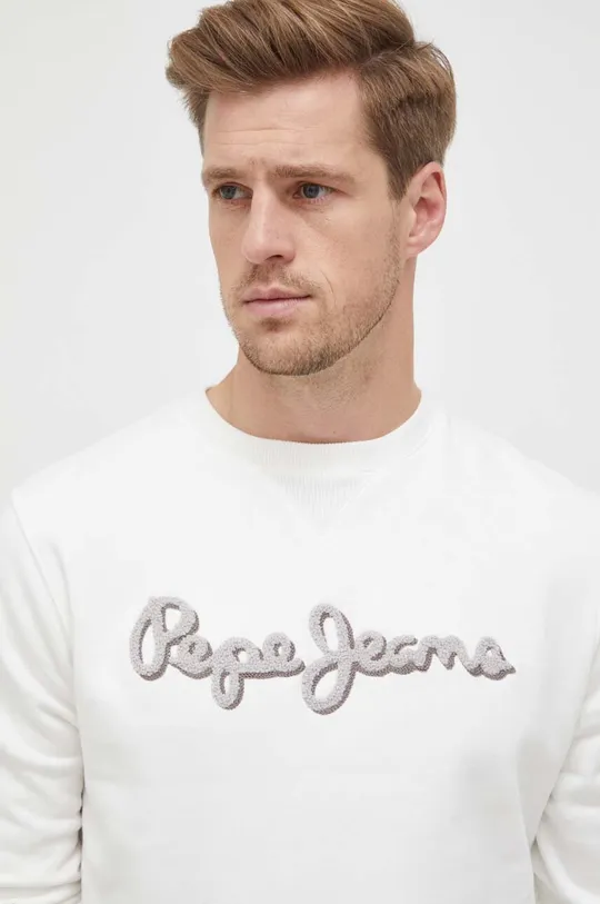 biały Pepe Jeans bluza bawełniana Ryan