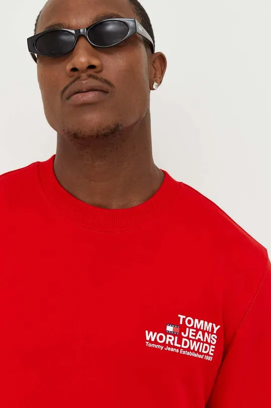 κόκκινο Βαμβακερή μπλούζα Tommy Jeans