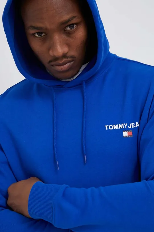 modra Bombažen pulover Tommy Jeans Moški