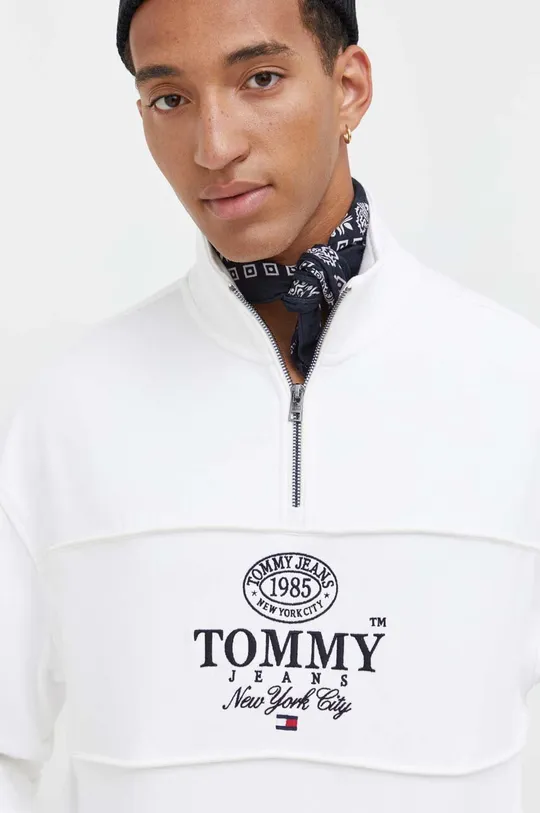 biały Tommy Jeans bluza bawełniana