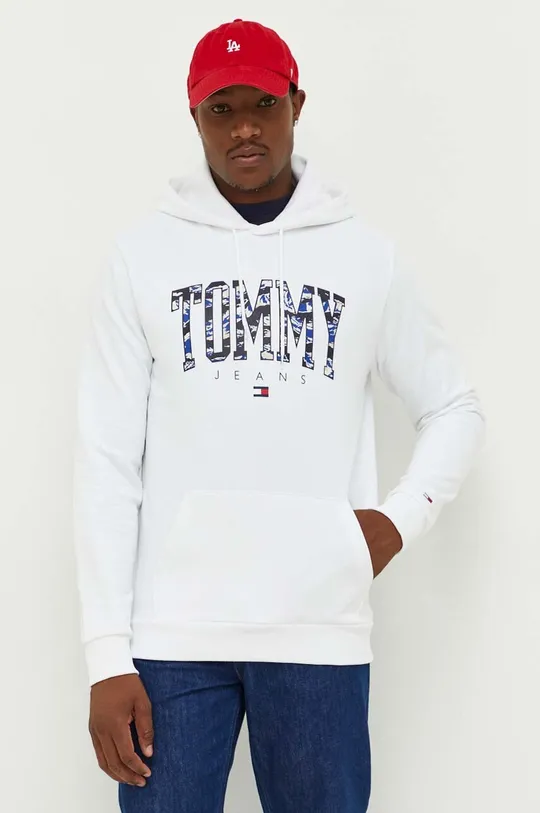 fehér Tommy Jeans pamut melegítőfelső