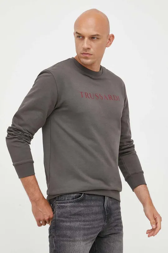 siva Bombažen pulover Trussardi