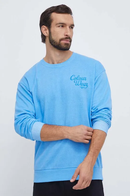 modra Bombažen pulover Colourwear Moški