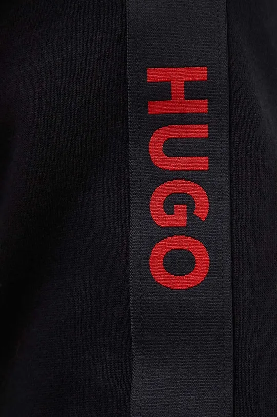 fekete HUGO pamut pulóver otthoni viseletre