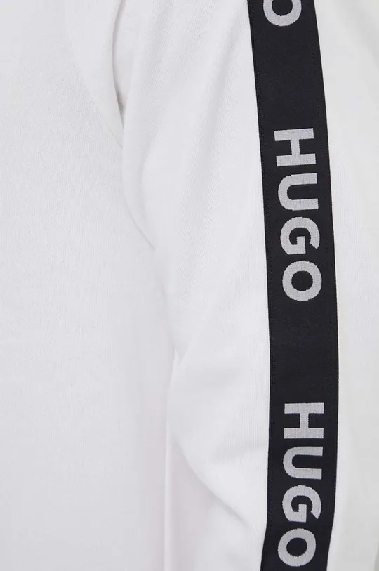 fehér HUGO pamut pulóver otthoni viseletre