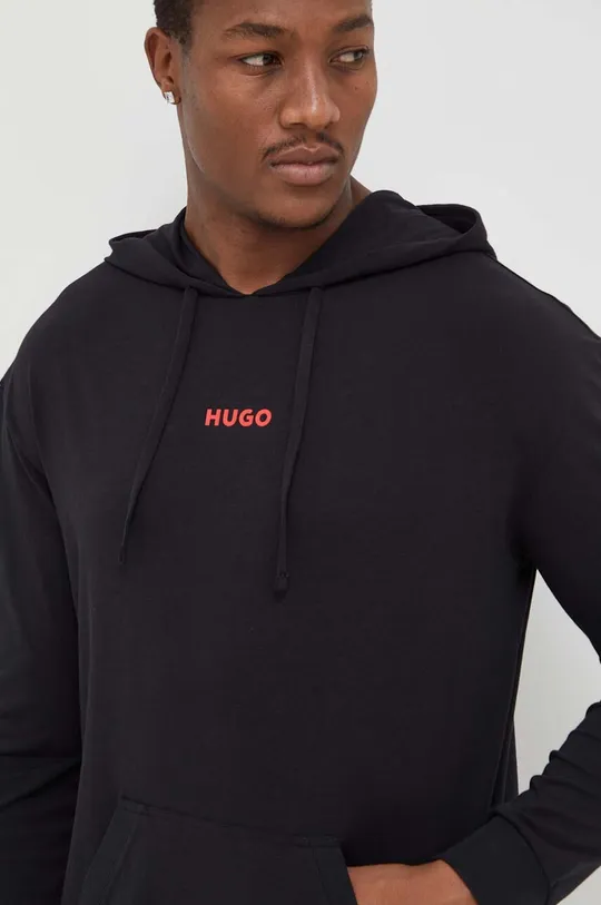 fekete HUGO kapucnis pulcsi otthoni viseletre Férfi