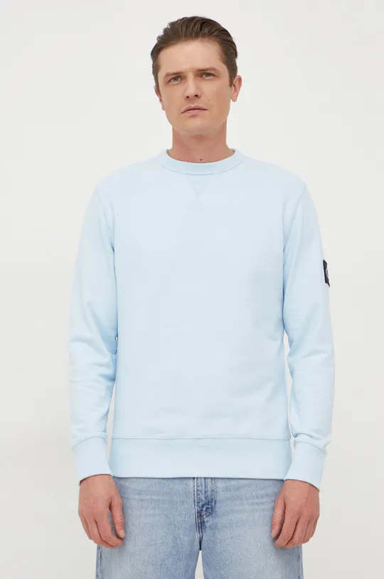 блакитний Бавовняна кофта Calvin Klein Jeans Чоловічий