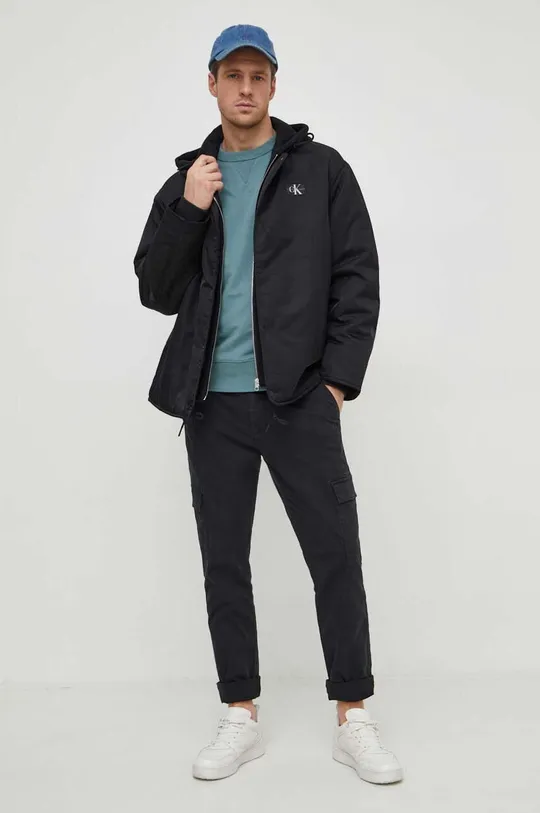 Calvin Klein Jeans pamut melegítőfelső türkiz