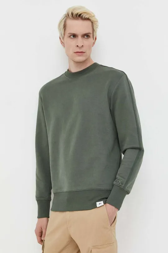 πράσινο Βαμβακερή μπλούζα Calvin Klein Jeans Ανδρικά