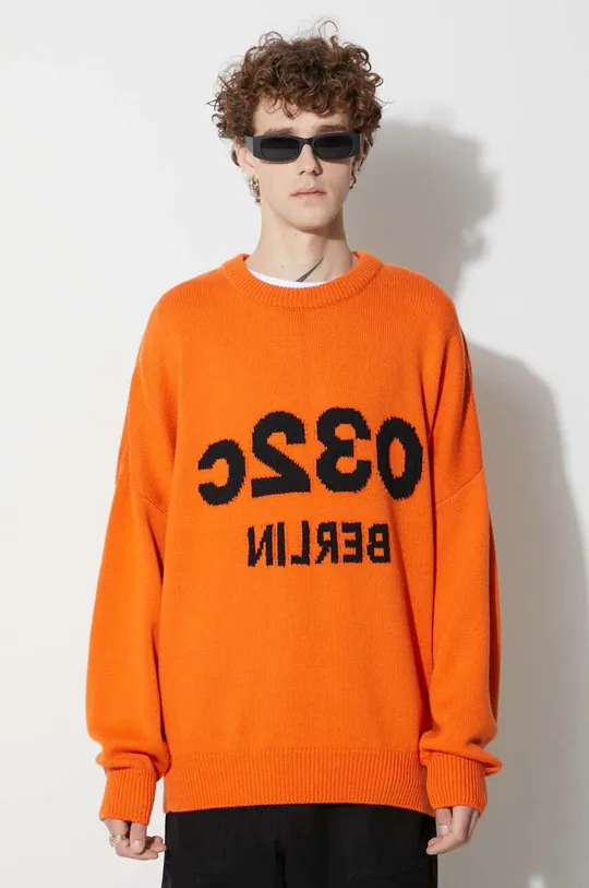 pomarańczowy 032C sweter wełniany