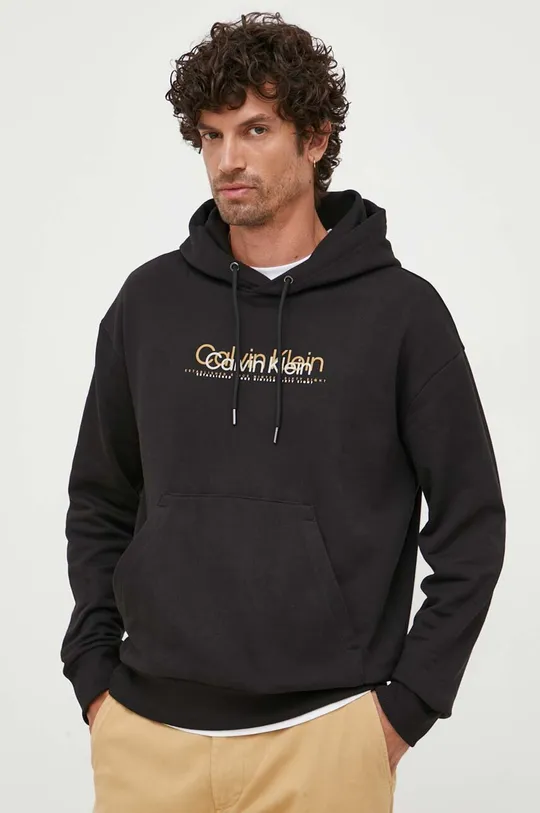 Bombažen pulover Calvin Klein črna