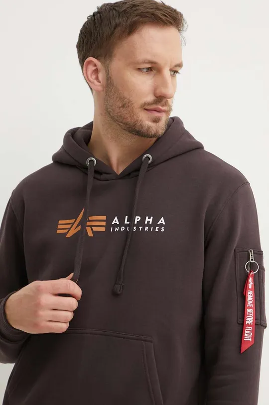 brown Alpha Industries sweatshirt Alpha Label Hoody