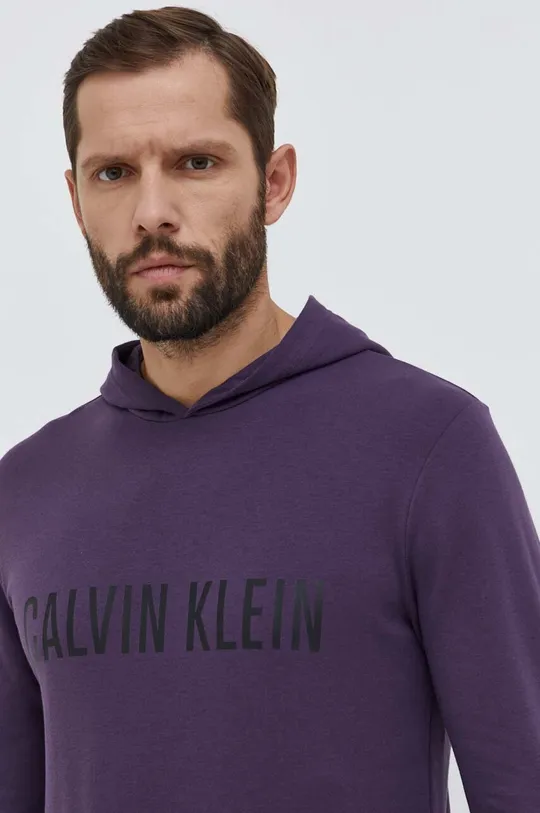 fialová Mikina s kapucňou Calvin Klein Underwear